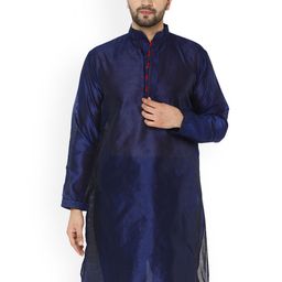 Enciger Men Blue Thread Work Handloom Kurta-image-60