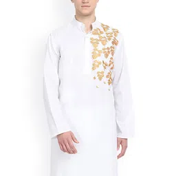 Enciger Patchwork Mandarin Collar Straight Kurta-image-49