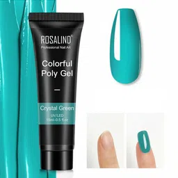 ROSALIND UV & LED Soak-Off Colorful Poly Nail Extension Gel 15 ml - Crystal Green-image-45