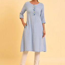 W Women A-Line Cotton Kurta-image-69