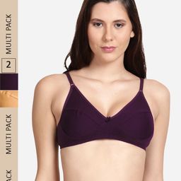 shyaway Pack Of 2 Cotton Non Padded Non-Wired Bra-image-3