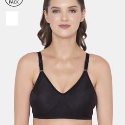 Souminie Black & White Set Of 2 Non Padded Seamless Everyday Bra-14
