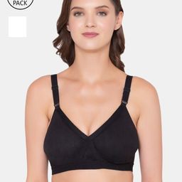 Souminie Pack of 2 Black & White Cotton Everyday Bra-image-76