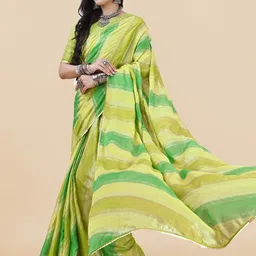 KALINI Striped Sequinned Leheriya Saree-picture-18