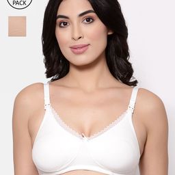Inner Sense Pack of 2 Cream-Coloured & Nude-Coloured Solid Non Padded Maternity Sustainable Bra-picture-12