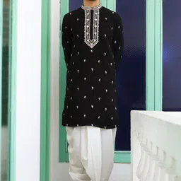 KALPRAAG Embroidered Regular Mirror Work Kurta With Dhoti Pants & With Jacket-image-1