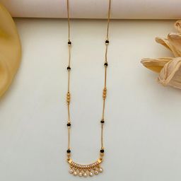 Anouk Gold-Plated Artificial Stones and Beads Mangalsutra image 1