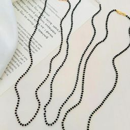 Anouk Set Of 3 Gold-Plated Beaded Mangalsutras-image-11
