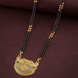 Anouk Gold-Plated Stone-Studded & Beaded Mangalsutra-5