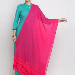 Dupatta Bazaar Fuchsia Ruffled Dupatta-55
