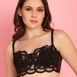 PrettyCat Lace Half Coverage Lightly Padded Bralette Bra- All Day Comfort-image-86