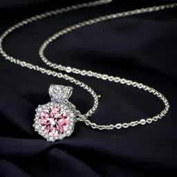 Designs & You Silver-Plated CZ Studded Hexagonal Shape Pendant With Chain-11