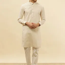 Manyavar Floral Printed Mandarin Collar Kurta-image-67