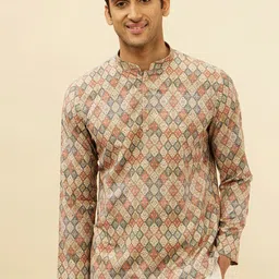 Manyavar Ethnic Motifs Printed Long Sleeves Short Kurta-image-74
