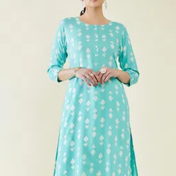 Soch Block Printed A-Line Kurta-picture-5