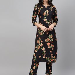 ZIYAA Floral Printed A-Line Regular Kurta-image-12