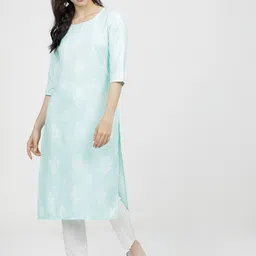 KETCH Women Blue & White Floral Printed Kurta-image-86