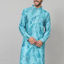 HILO DESIGN Floral Printed Mandarin Collar Long Sleeves Straight Kurta-image-60