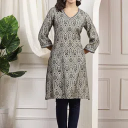 Nayam By Lakshita Ethnic Motifs Printed Chanderi Cotton A-Line Kurta-picture-19