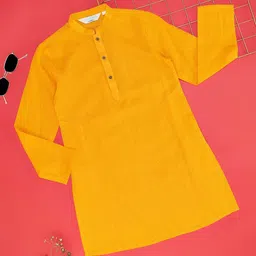 indus route by Pantaloons Boys Mandarin Collar Cotton Dobby Straight Kurta-image-94