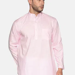 Sethukrishna Mandarin Collar Cotton Kurta-image-13