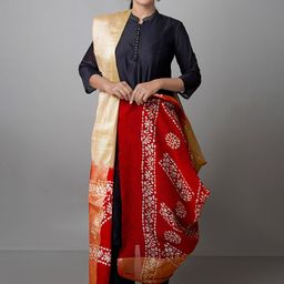 Unnati Silks Ethnic Motifs Printed Pure Cotton Batik Dupatta-20