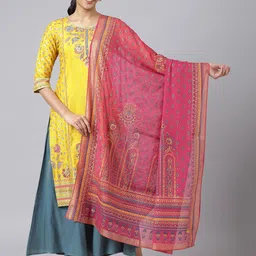 AURELIA Pink & Blue Ethnic Motifs Printed Dupatta-26