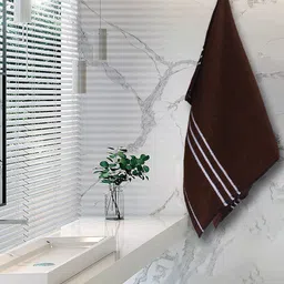 Kuber Industries Brown Pack of 2 Stripes 400 GSM Super Absorbent Cotton Bath Towels-image-22