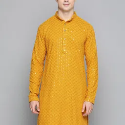 Jompers Floral Embroidered Sequinned Chikankari Cotton Kurta-47