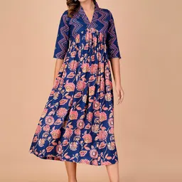 INDIANIC Floral Printed Empire A-Line Kurta-picture-38