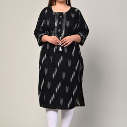KALINI Embroidered Keyhole Neck Sequinned Floral Straight Kurta-image-55
