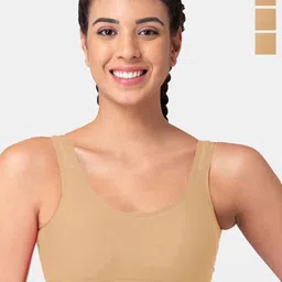 Tweens Pack Of 3 Half Coverage All Day Comfort Super Support Workout Bra-picture-32