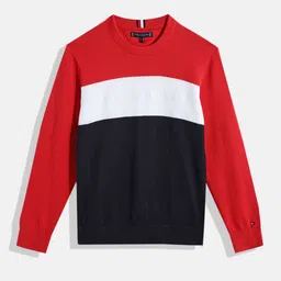 Tommy Hilfiger Boys Colourblocked Pure Cotton Pullover Sweater-45