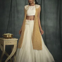 Nikita Vishakha Embellished Organza Made to Measure Lehenga & Blouse With Choli-picture-11