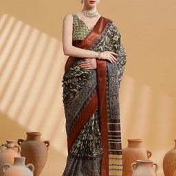 Sangria Printed Saree With Blouse Piece-image-78