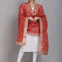 SOUNDARYA Printed Pure Cotton Dupatta with Gotta Patti-18