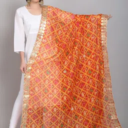 SOUNDARYA Printed Pure Cotton Dupatta with Gotta Patti-21
