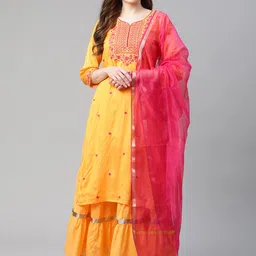 Rangriti Women Assorted Embroidered Kurta with Skirt & Dupatta-29