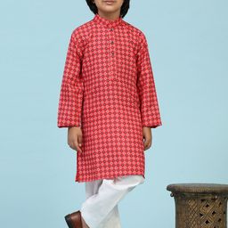 Pro-Ethic STYLE DEVELOPER Boys Ethnic Motifs Printed Mandarin Collar Kurta with Pyjamas-picture-12