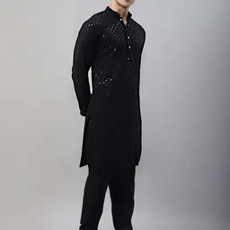 Jompers Ethnic Motif Embroidered Sequined Regular Silk Cotton Kurta With Churidar-picture-13