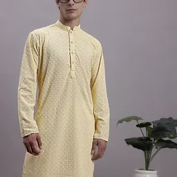 Jompers Ethnic Motifs Embroidered Sequinned Pure Cotton Kurta With Pyjamas-picture-54
