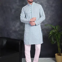 Jompers Ethnic Motifs Embroidered Pure Cotton Chikankari Kurta With Churidar-image-52