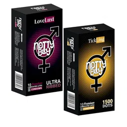 noTTy Boy Men Set of 1500 Dots & Ultra Ribbed Lubricated Condoms - 10 pcs each-29