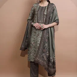 Vishudh Women Faux Pashmia Floral Printed Kurta with Palazzos & Dupatta-picture-24