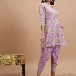 KETCH Floral Printed Regular Kurta & Trousers With Dupatta-7