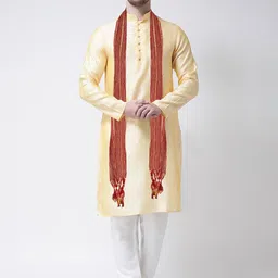 SG LEMAN Ethnic Motifs Woven Design Silk Georgette Jacquard Kurta With Trousers & Dupatta-picture-18