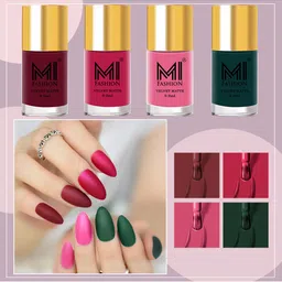 MI FASHION Set of 4 Modern Velvet Matte Long Lasting Nail Polish - 9.9 ml Each-55