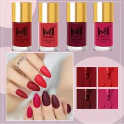 MI FASHION Set of 4 Modern Velvet Matte Long Lasting Nail Polish - 9.9 ml Each-47