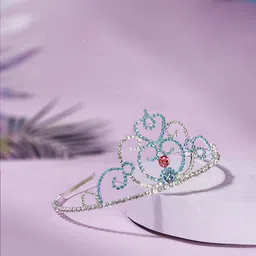 HAIR DRAMA COMPANY Girls Blue & White Embellished Tiara-18