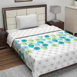 Divine Casa White & Pink Floral AC Room 110 GSM Single Bed Reversible Dohar-image-92